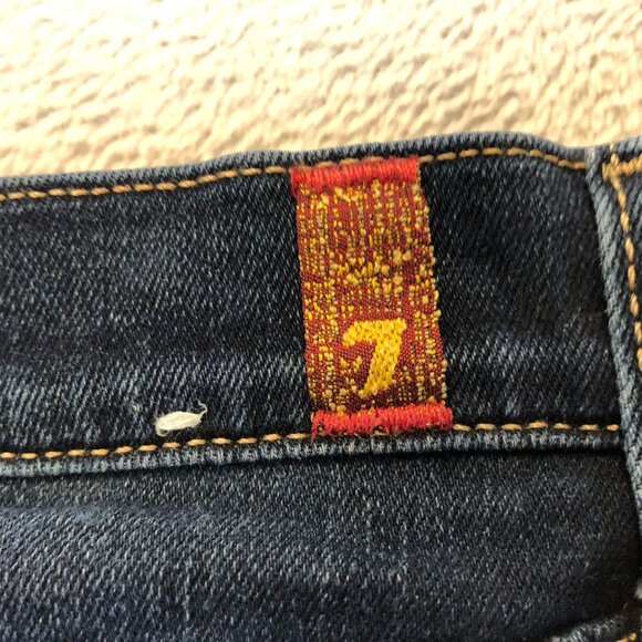 7 For All Mankind Women's Jeans Size 25 Skinny Fit Dark Wash Stretch Cotton Blen - Picture 12 of 13